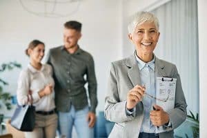Smiling woman make their clients happy